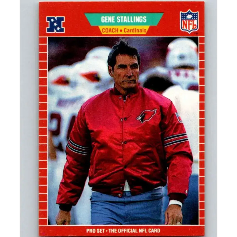 1989 Pro Set #341 Gene Stallings/ NM-MT RC Rookie Phoenix Cardinals Football Card - Football Card Single
