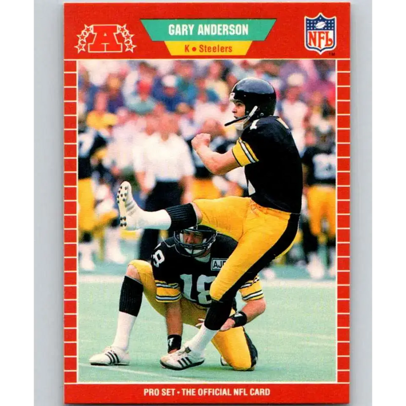 1989 Pro Set #342 Gary Anderson NM-MT Pittsburgh Steelers Football Card - Football Card Single