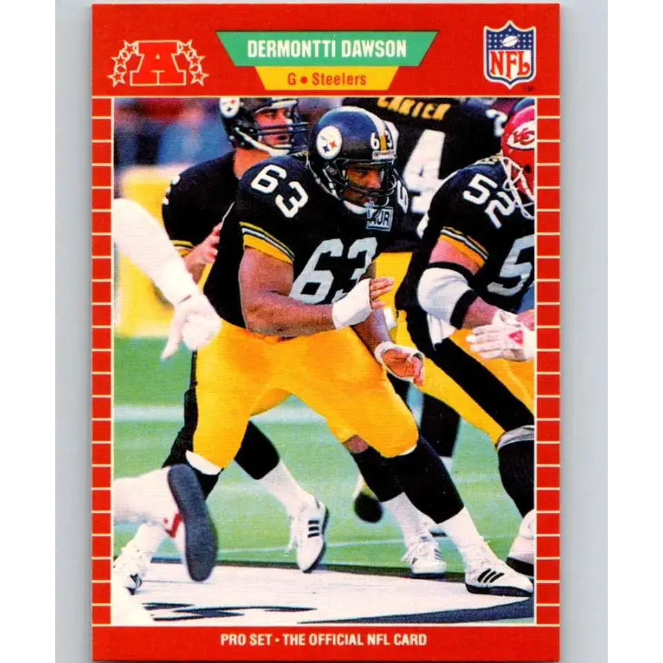 1989 Pro Set #344 Dermontti Dawson NM-MT RC Rookie Pittsburgh Steelers Football Card