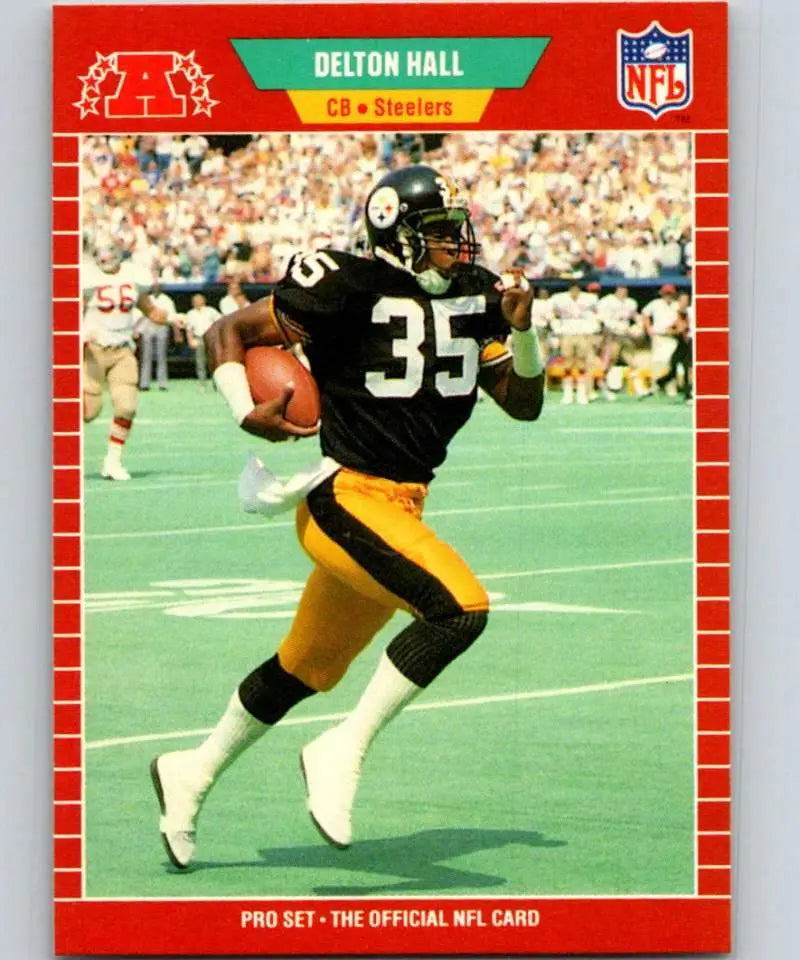 1989 Pro Set #346 Delton Hall EX Excellent RC Rookie Pittsburgh Steelers Football Card - Football Card Single