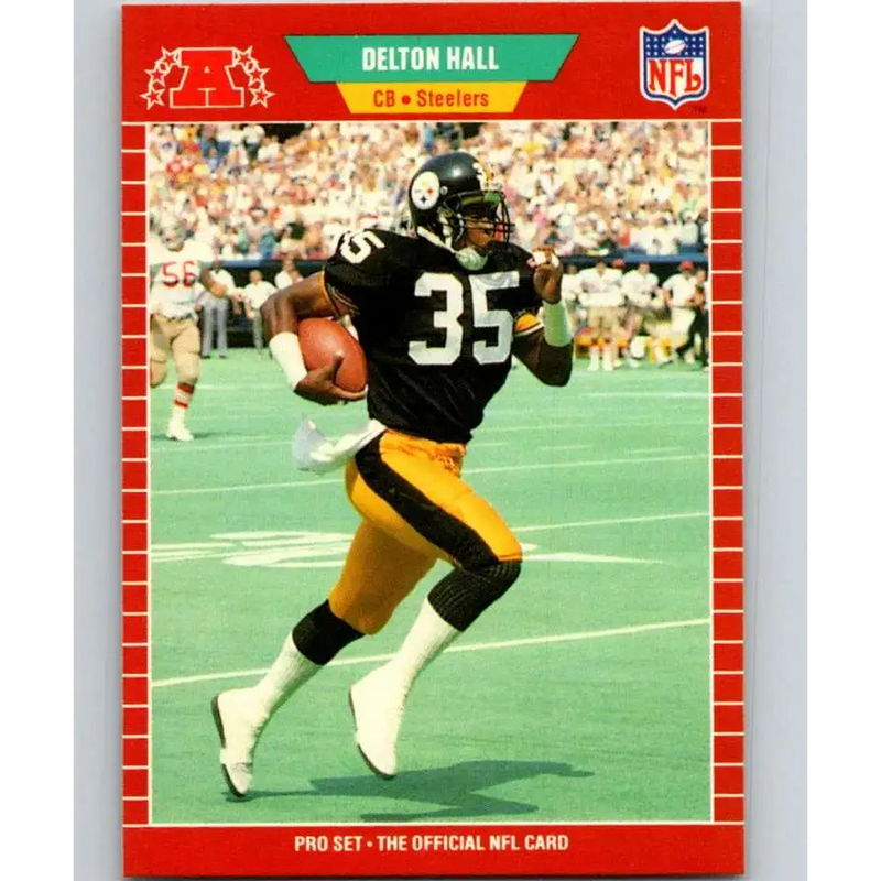 1989 Pro Set #346 Delton Hall NM-MT RC Rookie Pittsburgh Steelers Football Card - Football Card Single