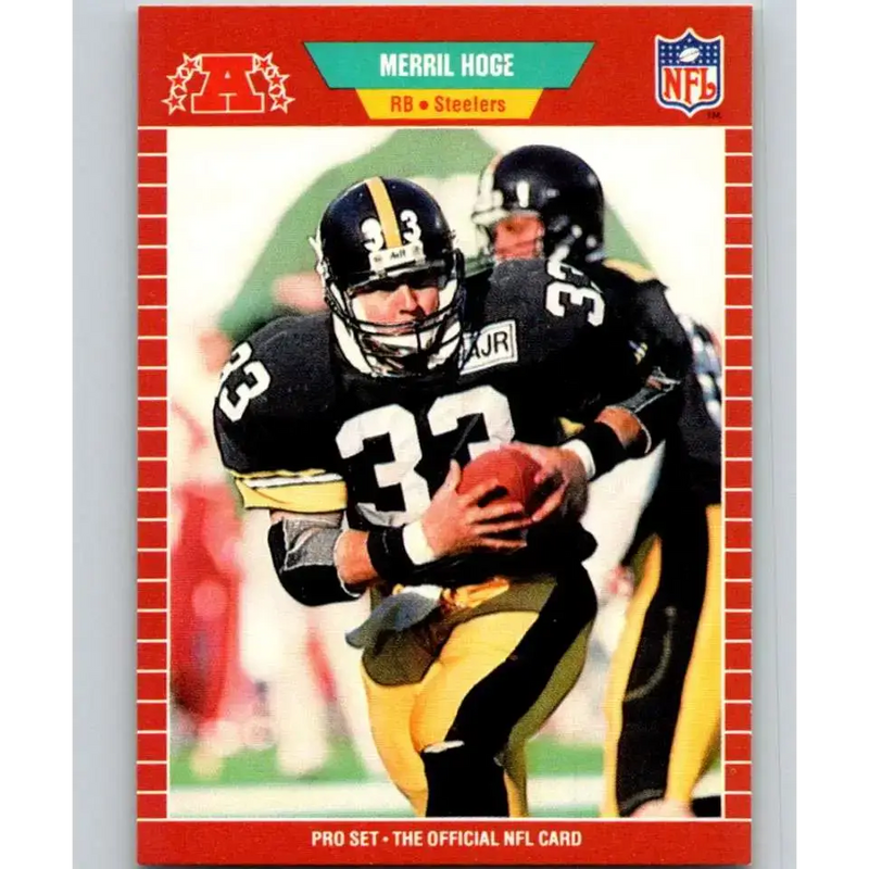 1989 Pro Set #348 Merril Hoge NM-MT RC Rookie Pittsburgh Steelers Football Card - Football Card Single