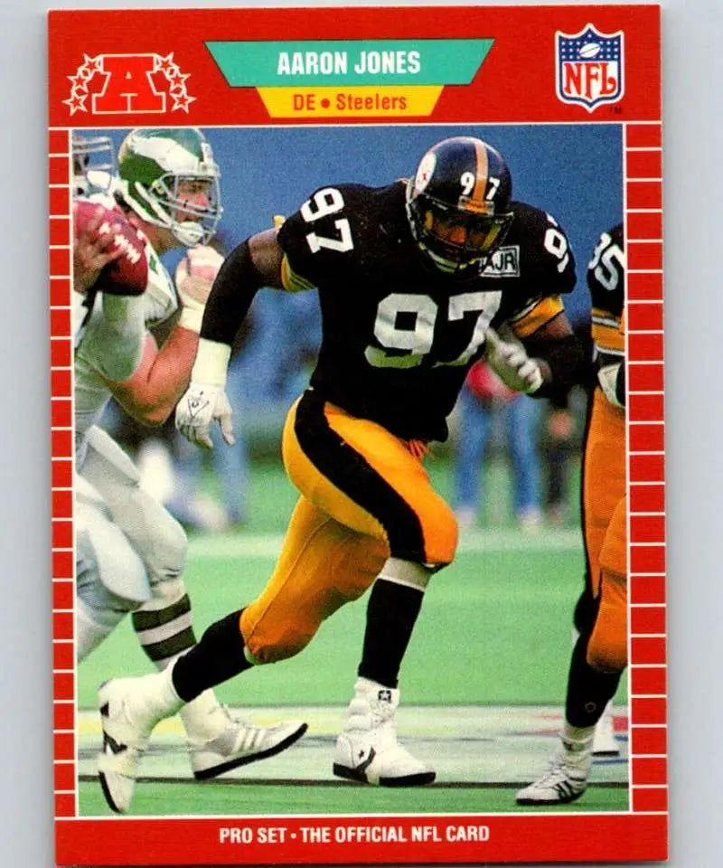 1989 Pro Set #350 Aaron Jones EX Excellent RC Rookie Pittsburgh Steelers Football Card - Football Card Single