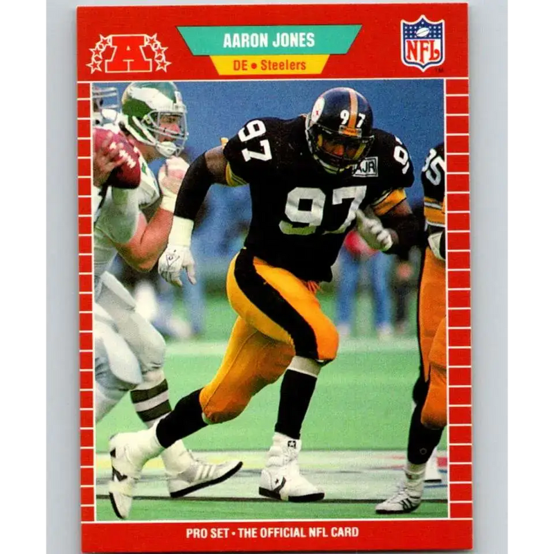 1989 Pro Set #350 Aaron Jones NM-MT RC Rookie Pittsburgh Steelers Football Card - Football Card Single