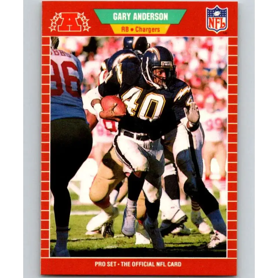 1989 Pro Set #356 Gary Anderson NM-MT San Diego Chargers Football Card - Football Card Single