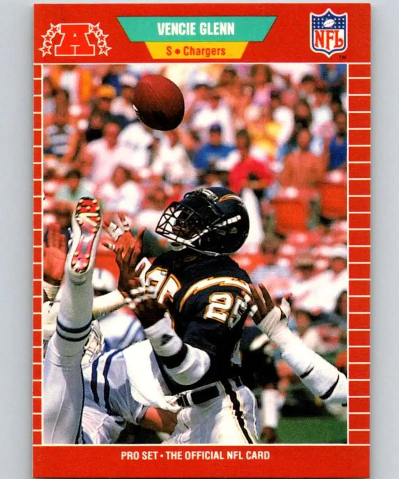 1989 Pro Set #359 Vencie Glenn EX Excellent San Diego Chargers Football Card - Football Card Single