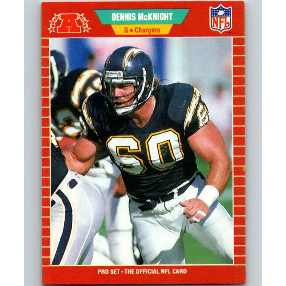1989 Pro Set #360 Dennis McKnight NM-MT San Diego Chargers Football Card