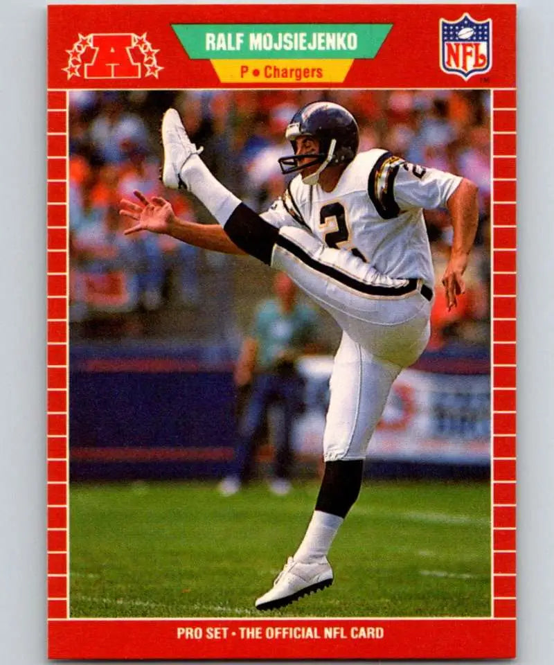 1989 Pro Set #364 Ralf Mojsiejenko EX Excellent San Diego Chargers Football Card - Football Card Single