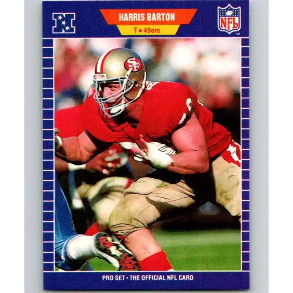 1989 Pro Set #369 Harris Barton NM-MT RC Rookie San Francisco 49ers Football Card