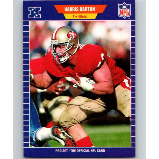 1989 Pro Set #369 Harris Barton NM-MT RC Rookie San Francisco 49ers Football Card