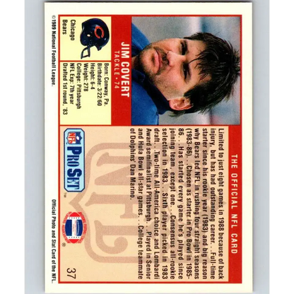 1989 Pro Set #37 Jim Covert NM-MT Chicago Bears Football Card