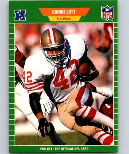 Vintage 1989 Pro Set Ronnie Lott football trading card with original gloss