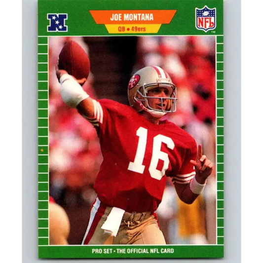 1989 Pro Set #381 Joe Montana NM-MT San Francisco 49ers Football Card