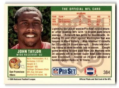 1989 Pro Set #384 John Taylor - Football Card Single
