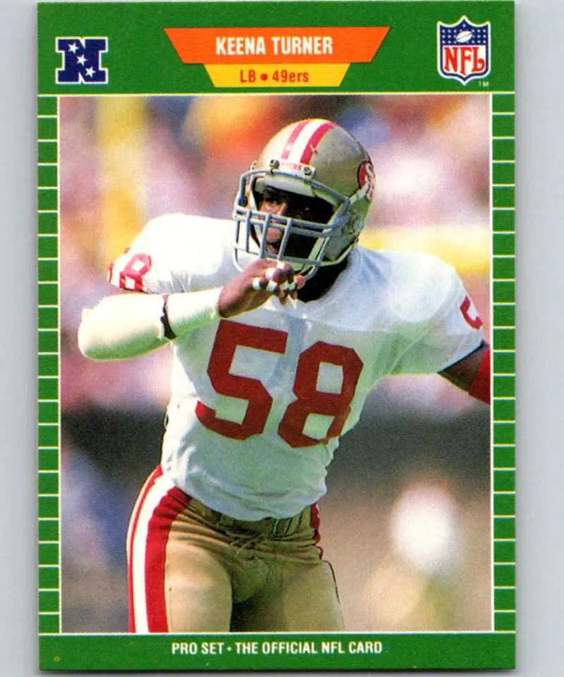1989 Pro Set #385 Keena Turner EX Excellent San Francisco 49ers Football Card - Football Card Single