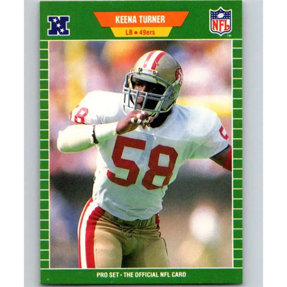 1989 Pro Set #385 Keena Turner NM-MT San Francisco 49ers Football Card