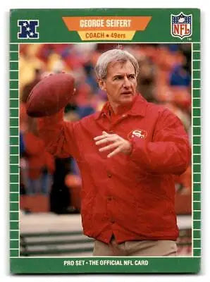 George Seifert trading card from the 1989 Pro Set series #389