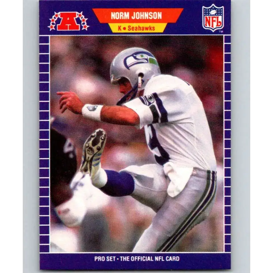 1989 Pro Set #394 Norm Johnson NM-MT Seattle Seahawks Football Card