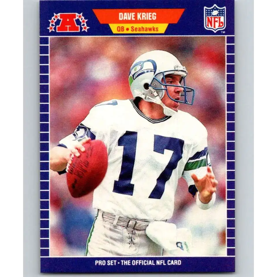 1989 Pro Set #395 Dave Krieg NM-MT Seattle Seahawks Football Card