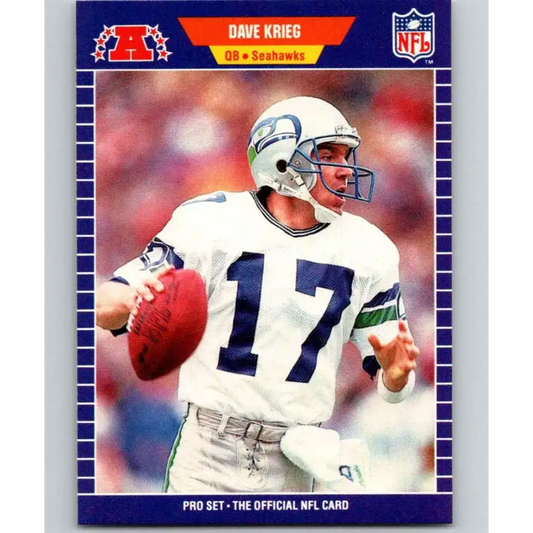 1989 Pro Set #395 Dave Krieg NM-MT Seattle Seahawks Football Card