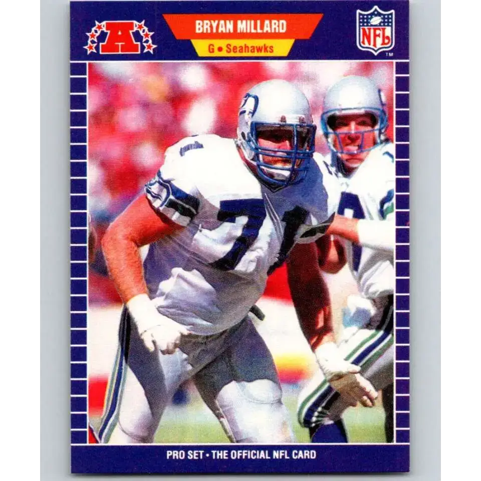 1989 Pro Set #397 Bryan Millard NM-MT RC Rookie Seattle Seahawks Football Card