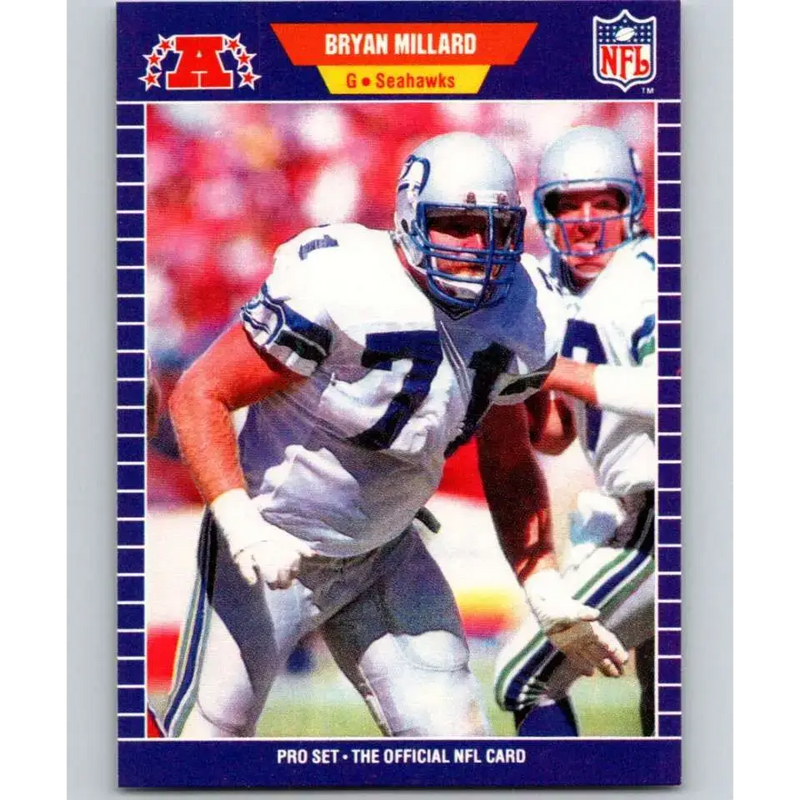 1989 Pro Set #397 Bryan Millard NM-MT RC Rookie Seattle Seahawks Football Card - Football Card Single