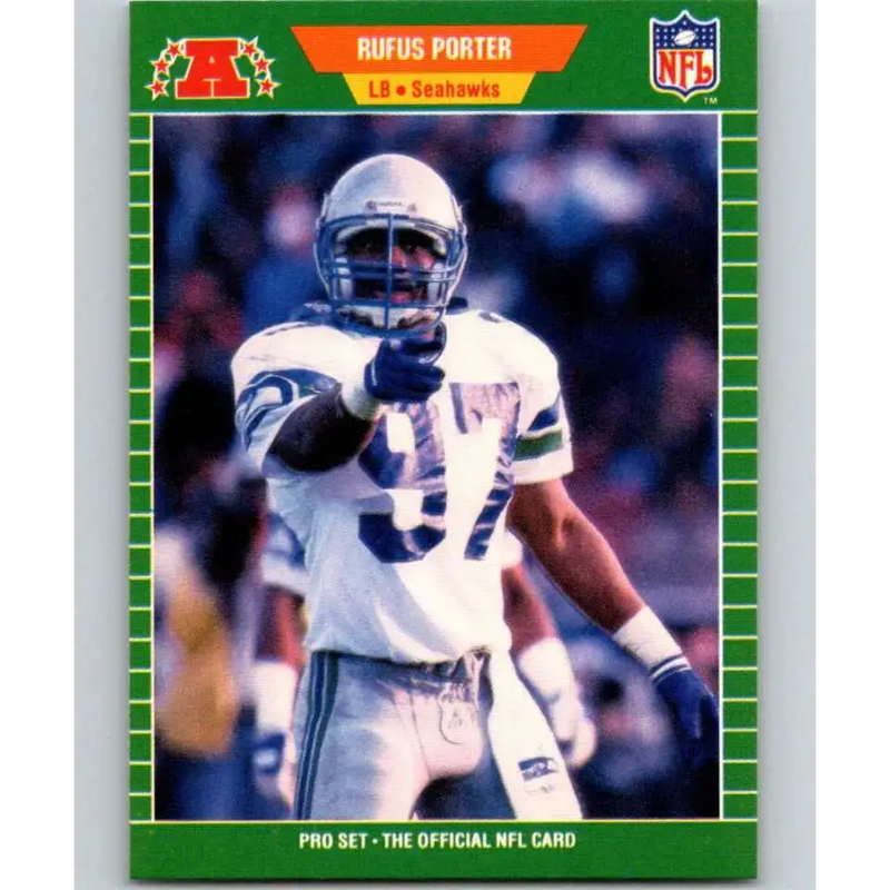 1989 Pro Set #400 Rufus Porter NM-MT RC Rookie Seattle Seahawks Football Card - Football Card Single
