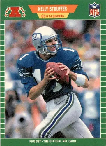 Football trading card featuring Kelly Stouffer from 1989 Pro Set with original gloss
