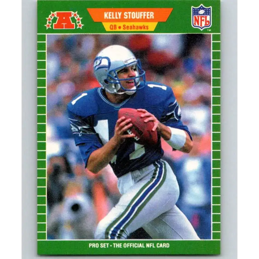 1989 Pro Set #403 Kelly Stouffer NM-MT RC Rookie Seattle Seahawks Football Card
