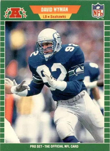 Pro Set David Wyman football card with original gloss from 1989 product