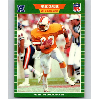 1989 Pro Set #409 Mark Carrier NM-MT RC Rookie Tampa Bay Buccaneers Football Card