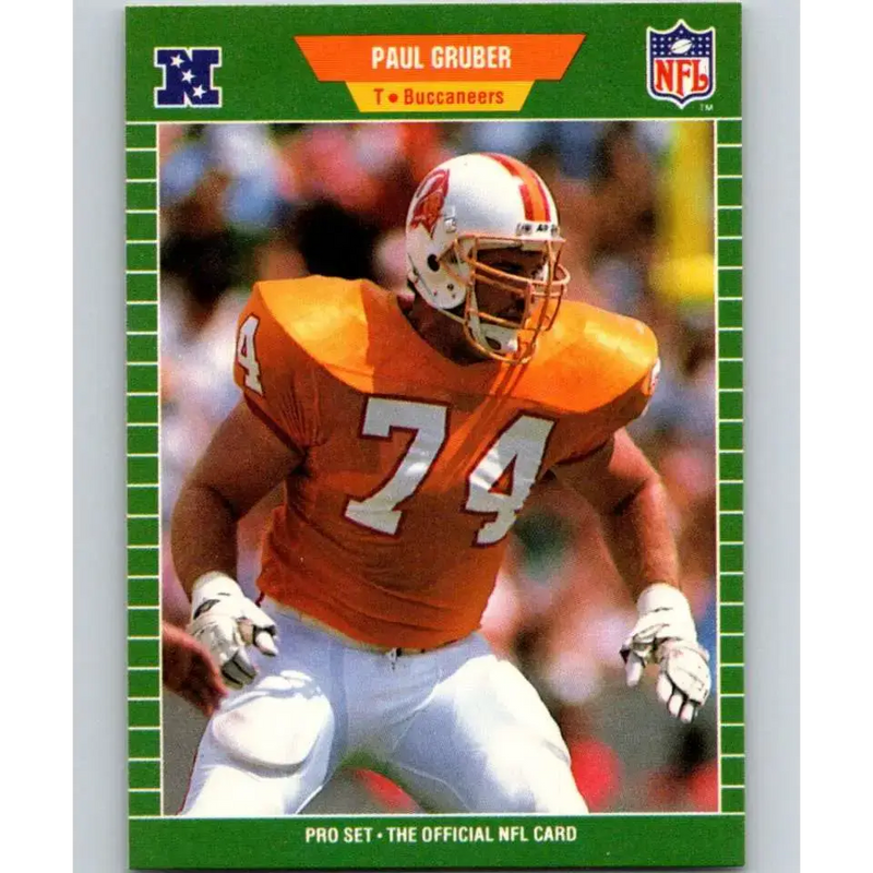 1989 Pro Set #411 Paul Gruber NM-MT RC Rookie Tampa Bay Buccaneers Football Card - Football Card Single
