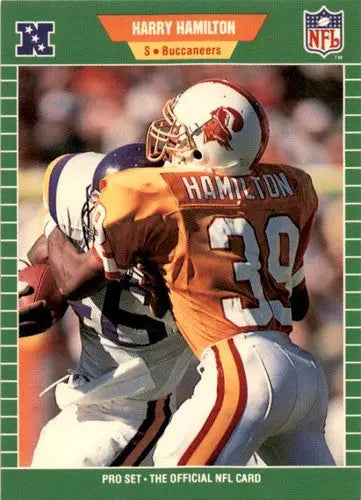 Original gloss Harry Hamilton football card from 1989 Pro Set #412 ID 45524