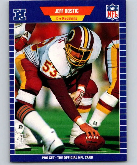 1989 Pro Set #422 Jeff Bostic EX Excellent Washington Redskins Football Card - Football Card Single