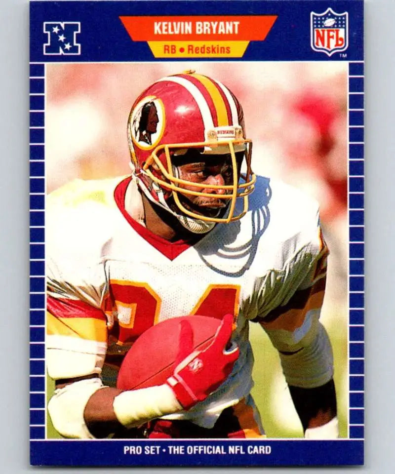 1989 Pro Set #423 Kelvin Bryant EX Excellent Washington Redskins Football Card - Football Card Single