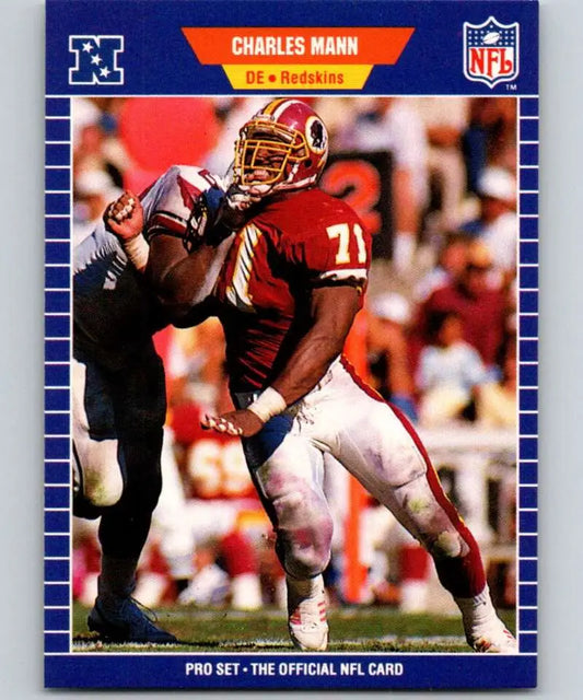 1989 Pro Set #429 Charles Mann EX Excellent Washington Redskins Football Card - Football Card Single