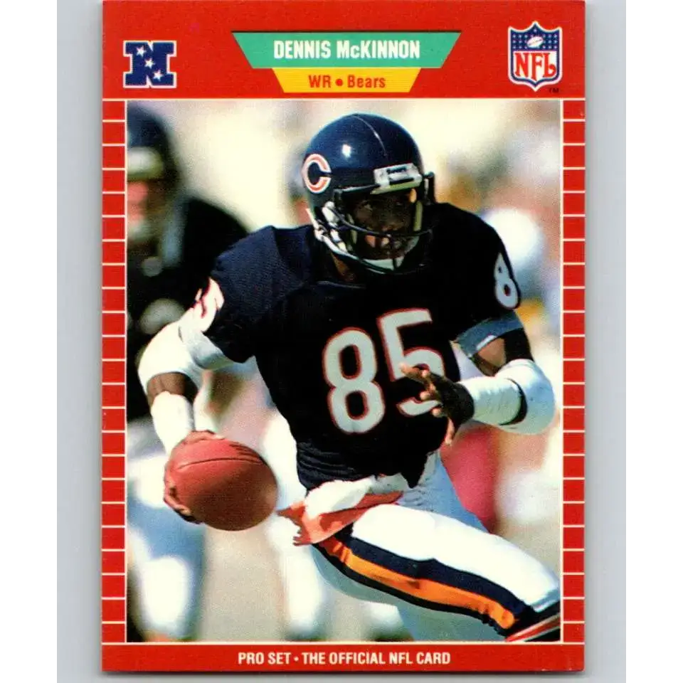 1989 Pro Set #43 Dennis McKinnon UER NM-MT Chicago Bears Football Card