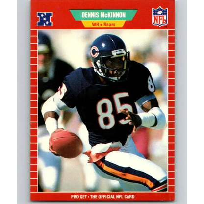 1989 Pro Set #43 Dennis McKinnon UER NM-MT Chicago Bears Football Card