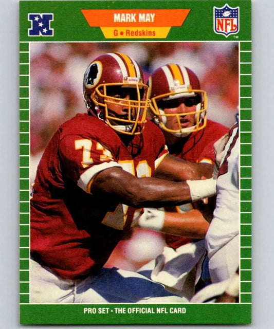 1989 Pro Set #432 Mark May EX Excellent RC Rookie Washington Redskins Football Card - Football Card Single