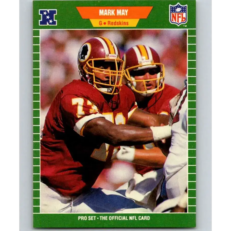 1989 Pro Set #432 Mark May NM-MT RC Rookie Washington Redskins Football Card - Football Card Single
