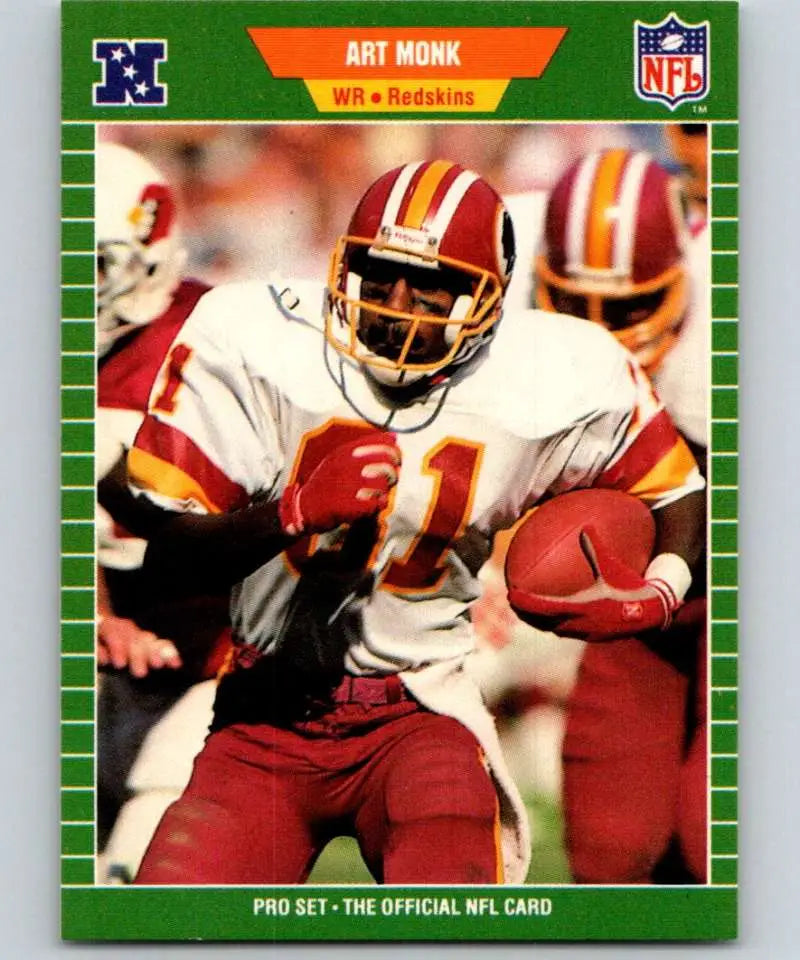 1989 Pro Set #433 Art Monk EX Excellent Washington Redskins Football Card - Football Card Single