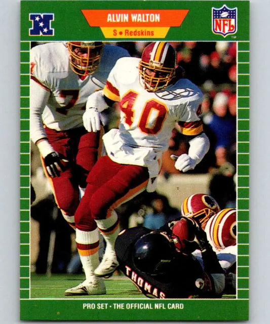 1989 Pro Set #436 Alvin Walton EX Excellent RC Rookie Washington Redskins Football Card - Football Card Single