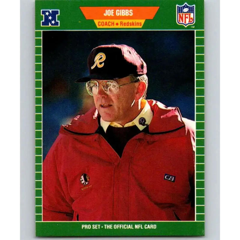 1989 Pro Set #440 Joe Gibbs/ NM-MT RC Rookie Washington Redskins Football Card - Football Card Single