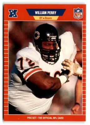 Pro Set William Perry 1990 football card featuring Chicago Bears player in mint condition