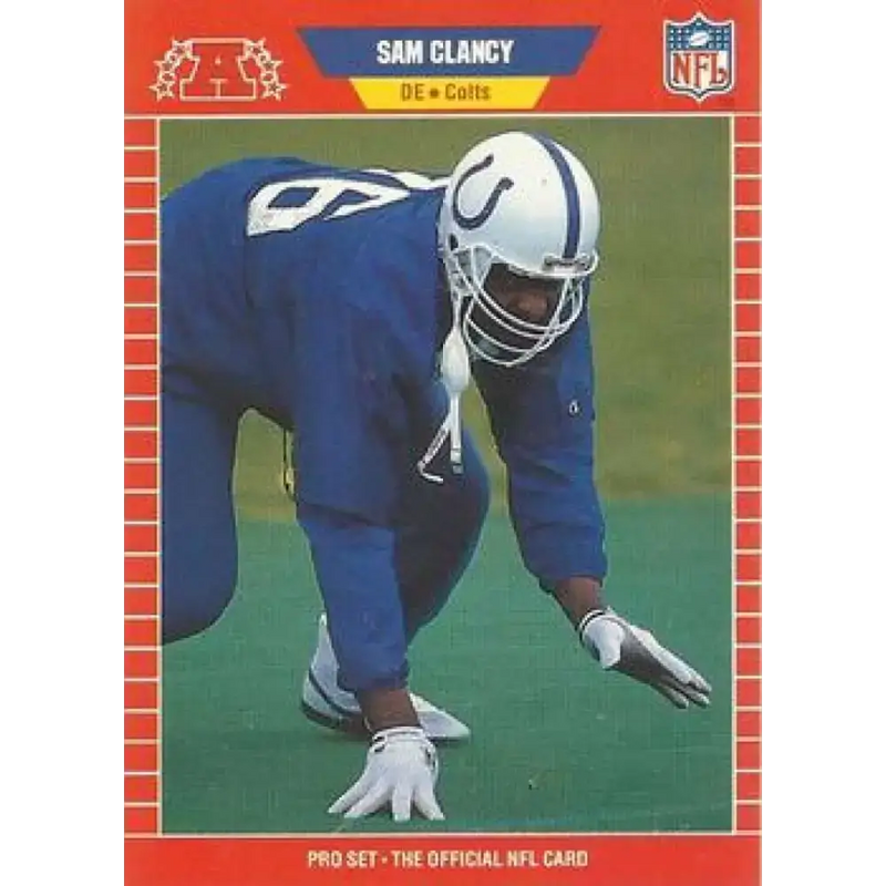 1989 Pro Set #457 Sam Clancy NM-MT RC Rookie Indianapolis Colts Football Card - Football Card Single