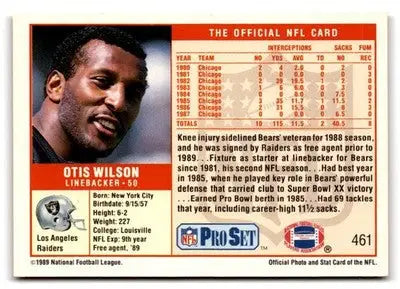 1989 Pro Set #461 Otis Wilson - Football Card Single