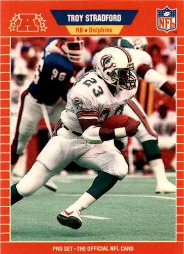 Original gloss Troy Stradford football card from 1989 Pro Set #466 featuring Troy Stradford