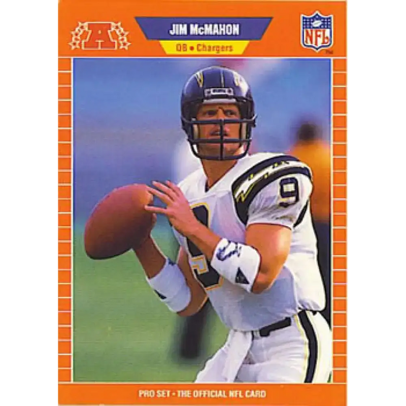 1989 Pro Set #478a Jim McMahon NM-MT San Diego Chargers Football Card - Football Card Single