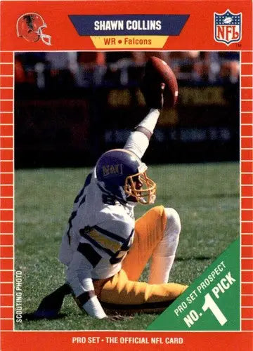 Original gloss of Shawn Collins football card from 1989 Pro Set #485