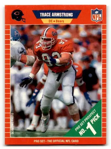 Original gloss Trace Armstrong Chicago Bears football card from 1989 Pro Set NM